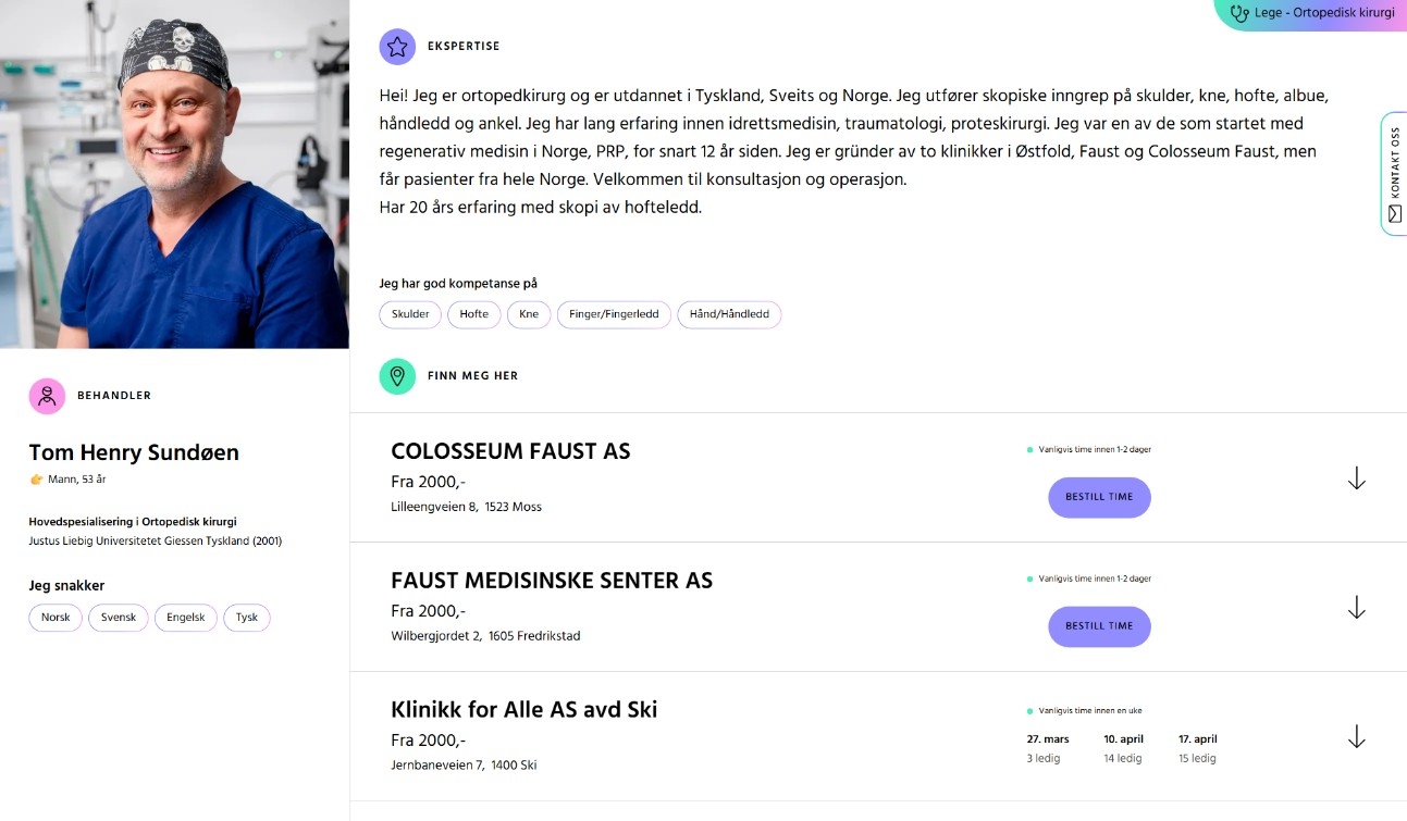 Bcured clinician profile page preview